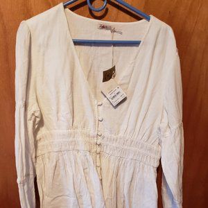 NWT Faberty Organic Cotton Peplum Blouse